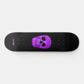 Gothic Skull Head Neon Paars Black Cool Persoonlijk Skateboard (Horizontaal)