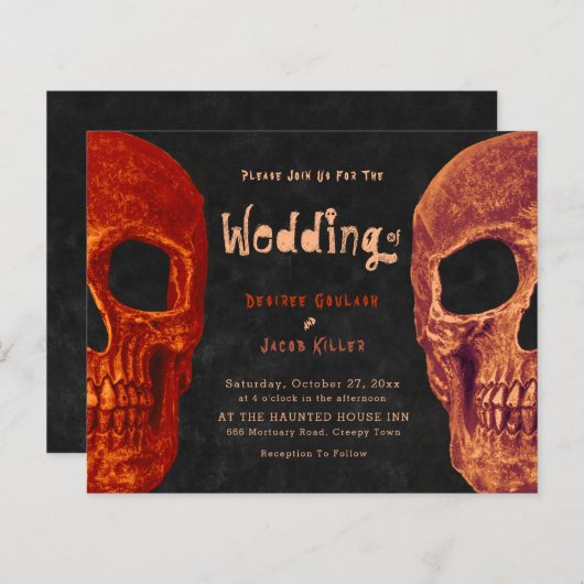 Gothic Skull Head Oranje Black Halloween Budget (Voorkant / Achterkant)