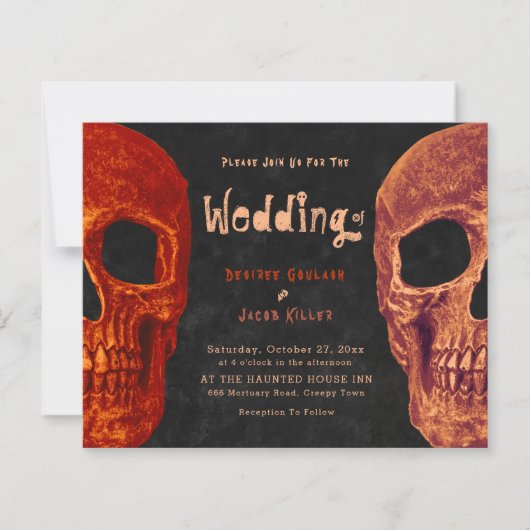 Gothic Skull Head Oranje Black Halloween Budget (Voorkant)