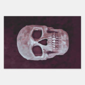 Gothic Skull Head Paars Cool Spooky Design Inpakpapier Vel (Voorkant 3)