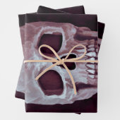 Gothic Skull Head Paars Cool Spooky Design Inpakpapier Vel (In situ)