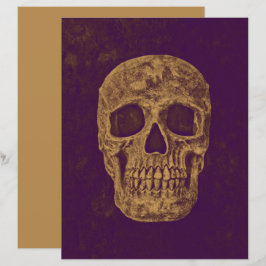 Gothic Skull Head  Paarse goudontvlechting