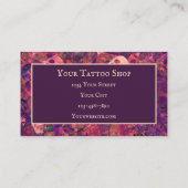 Gothic Skull Head Pattern Paars Pink Tattoo Shop Visitekaartje (Achterkant)