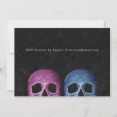 Gothic Skull Head Pink Blue Halloween Wedding Kaart (Achterkant)