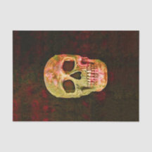Gothic Skull Head  Red Green Decoupage