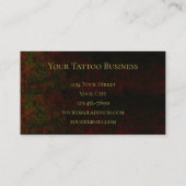 Gothic Skull Head Red Green Tattoo Shop Visitekaartje (Achterkant)