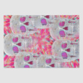 Gothic Skull Head roze, kleurrijke Pop Tissuepapier (Voorkant)