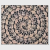 Gothic Skull Head  Sepia Abstract Patroon Cadeaupapier (Vlak)
