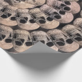 Gothic Skull Head  Sepia Abstract Patroon Cadeaupapier (Hoek)