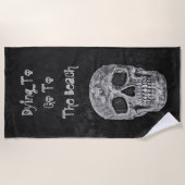 Gothic Skull Head textuur Grunge Black and White Strandlaken (Voorkant)