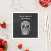 Gothic Skull Head Textuur zwart-wit grappig Servet (Insitu)