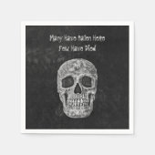 Gothic Skull Head Textuur zwart-wit grappig Servet (Voorkant)