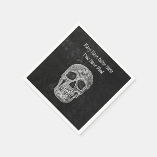 Gothic Skull Head Textuur zwart-wit grappig Servet (Hoek)