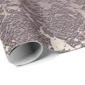 Gothic Skull Head White Grey Modern  Floral Cadeaupapier (Rol Hoek)