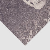 Gothic Skull Head White Grey Modern Floral Tissuepapier (Detail)
