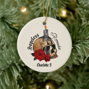 Gothic Skull Hopeless Romantic Keramisch Ornament