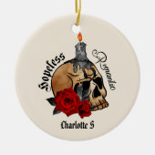 Gothic Skull Hopeless Romantic Keramisch Ornament (Voorkant)