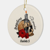 Gothic Skull Hopeless Romantic Keramisch Ornament (Links)