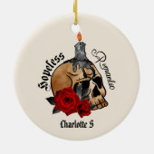 Gothic Skull Hopeless Romantic Keramisch Ornament (Achterkant)