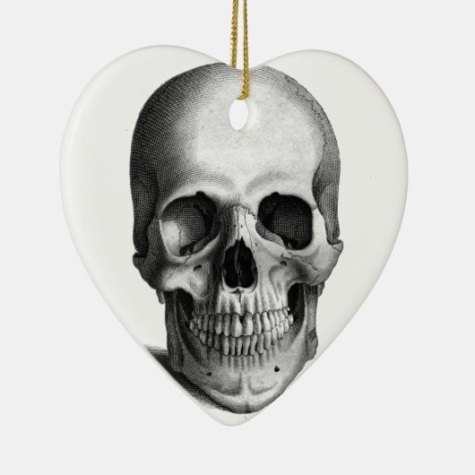 Gothic Skull Horror Fantasy Keramisch Ornament (Rechts)