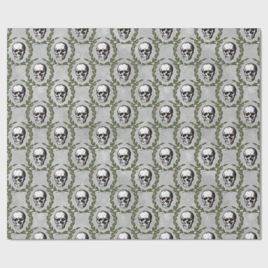Gothic Skull-kerstkreet  Cadeaupapier (Vlak)