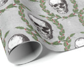 Gothic Skull-kerstkreet  Cadeaupapier (Rol Hoek)