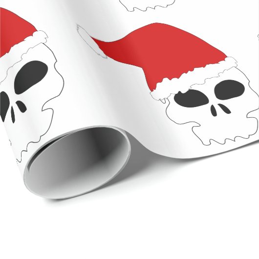 gothic skull kerstmis cadeaupapier (Rol Hoek)