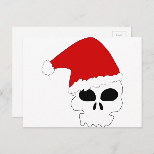 gothic skull kerstmis feestdagenkaart (Voorkant / Achterkant)