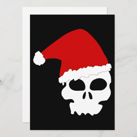 gothic skull kerstmis feestdagenkaart (Voorkant / Achterkant)