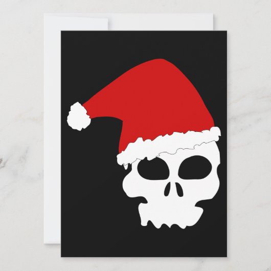 gothic skull kerstmis feestdagenkaart (Voorkant)