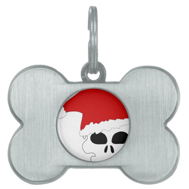 gothic skull kerstmis huisdieren naamplaatje (voorkant)