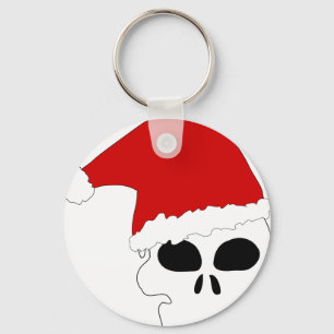 gothic skull kerstmis sleutelhanger