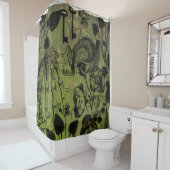 Gothic Skull Key Collage Douchegordijn (In situ)