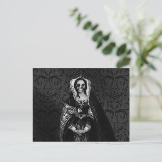 Gothic Skull Lady Briefkaart (Staand voorkant)