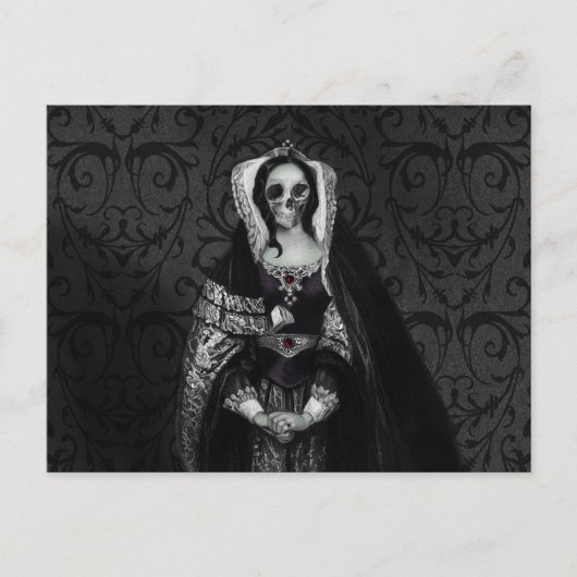 Gothic Skull Lady Briefkaart (Voorkant)