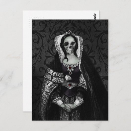 Gothic Skull Lady Briefkaart (Voorkant / Achterkant)