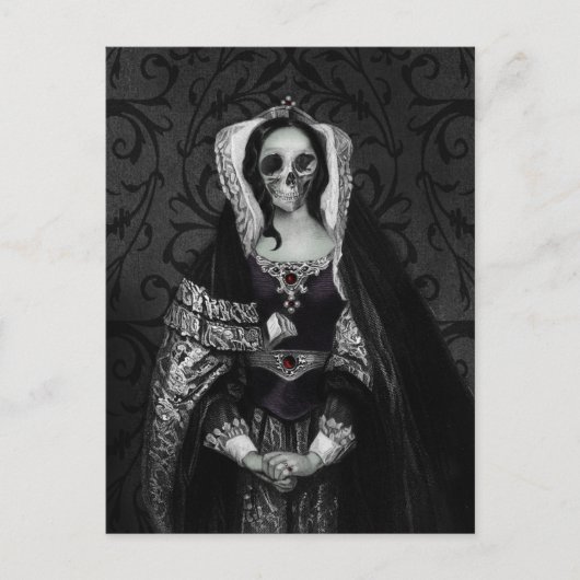 Gothic Skull Lady Briefkaart (Voorkant)