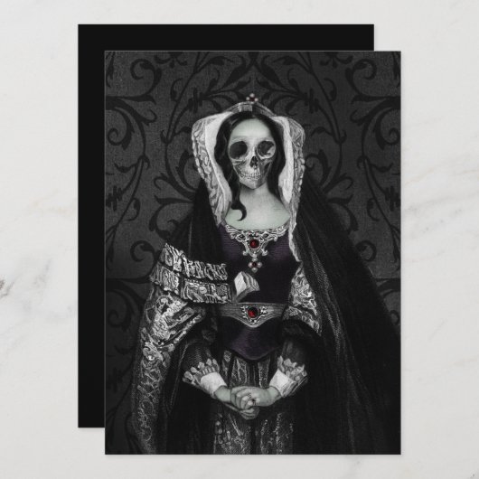 Gothic Skull Lady Kaart (Voorkant / Achterkant)