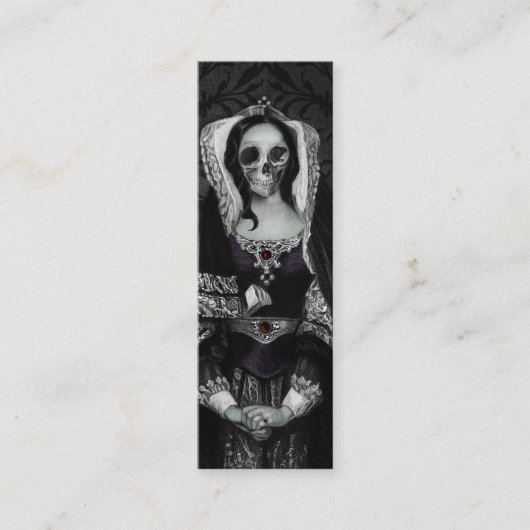 Gothic Skull Lady Mini Visitekaartje (Voorkant)