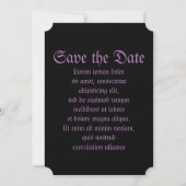 Gothic Skull Lady Paarse Card Save The Date (Achterkant)