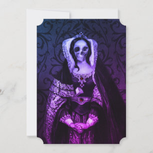 Gothic Skull Lady Paarse Card Save The Date