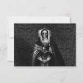 Gothic Skull Lady RSVP Kaartje (Voorkant)