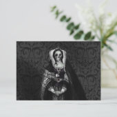 Gothic Skull Lady RSVP Kaartje (Staand voorkant)