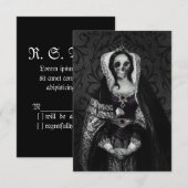 Gothic Skull Lady RSVP Kaartje (Voorkant / Achterkant)