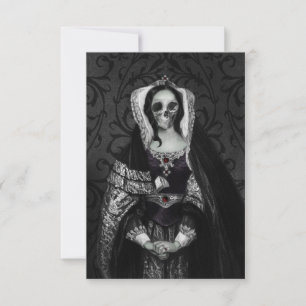 Gothic Skull Lady RSVP Kaartje