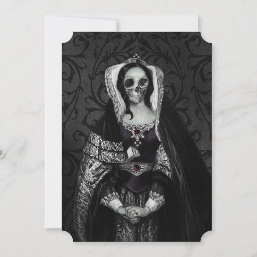 Gothic Skull Lady Save The Date (Voorkant)