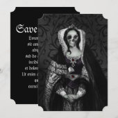 Gothic Skull Lady Save The Date (Voorkant / Achterkant)