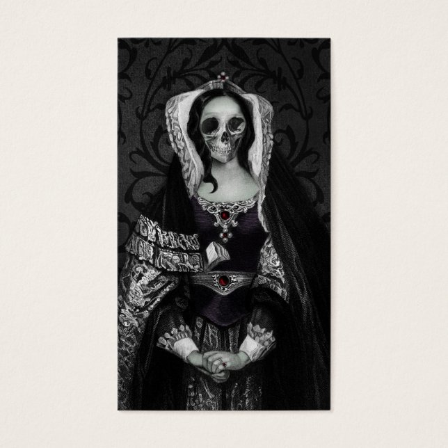 Gothic Skull Lady Visitekaartjes (Voorkant)