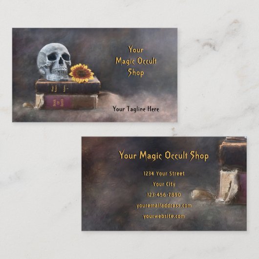 Gothic Skull  Magic Occult Books Visitekaartje (Voorkant / Achterkant)
