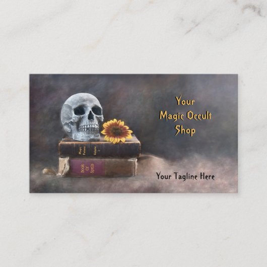 Gothic Skull Magic Occult Books Visitekaartje (Voorkant)
